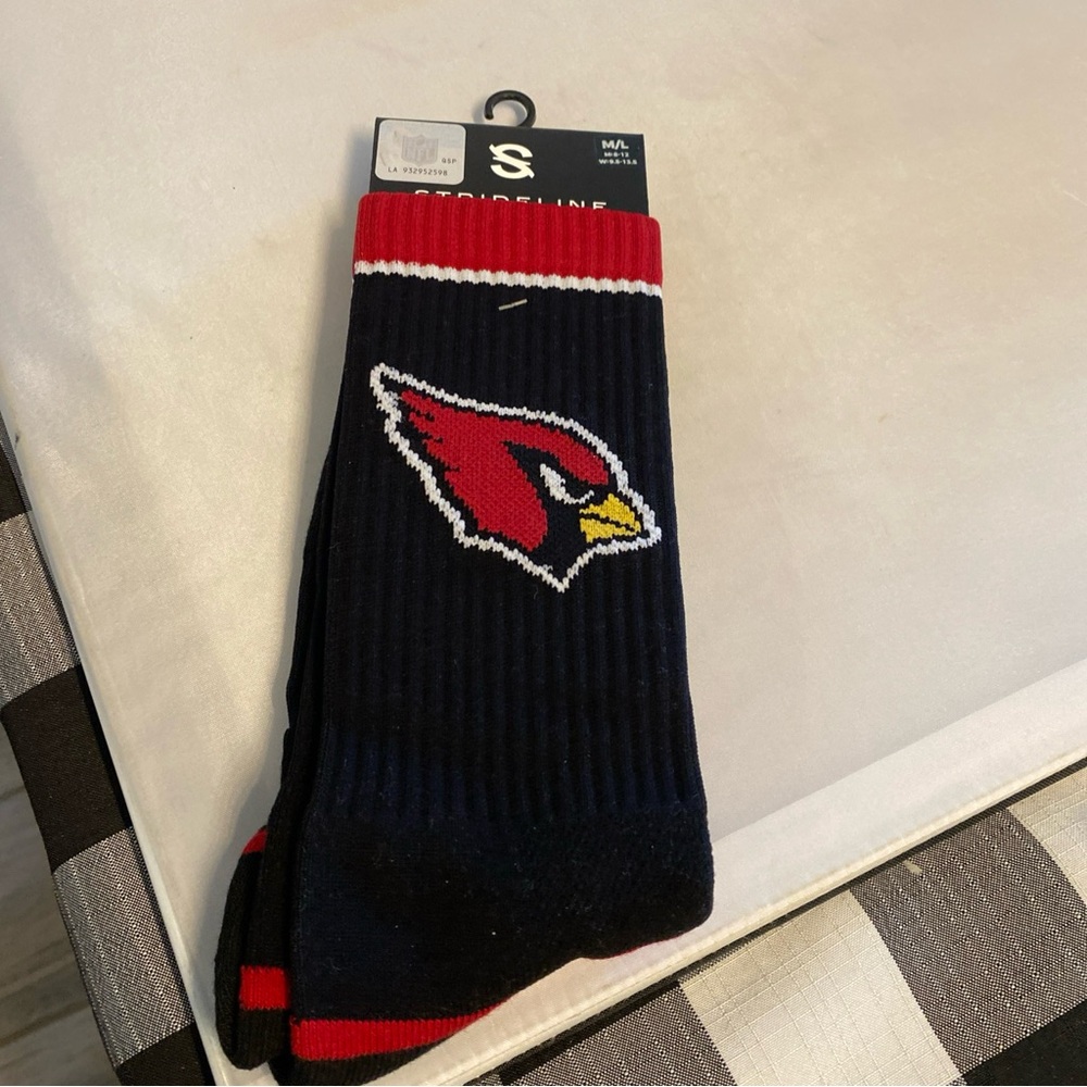 Arizona cardinals crew socks black and red